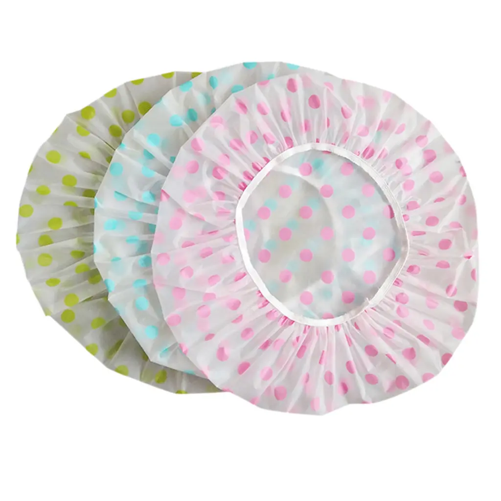 Reusable Shower Cap Thicken Elastic Bath Hat Bathing Cap For Women Spa Women Supplies Shower Cap Bathroom Accessories