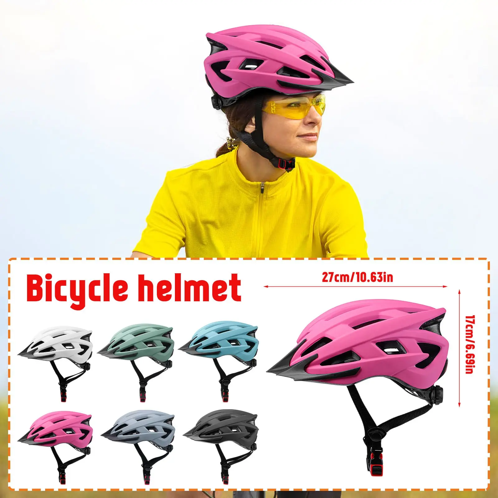Bike Helmet for Adult Men Women with Suggested Lightweight with Adjustable Side and Chin Strap, Bike Accessories