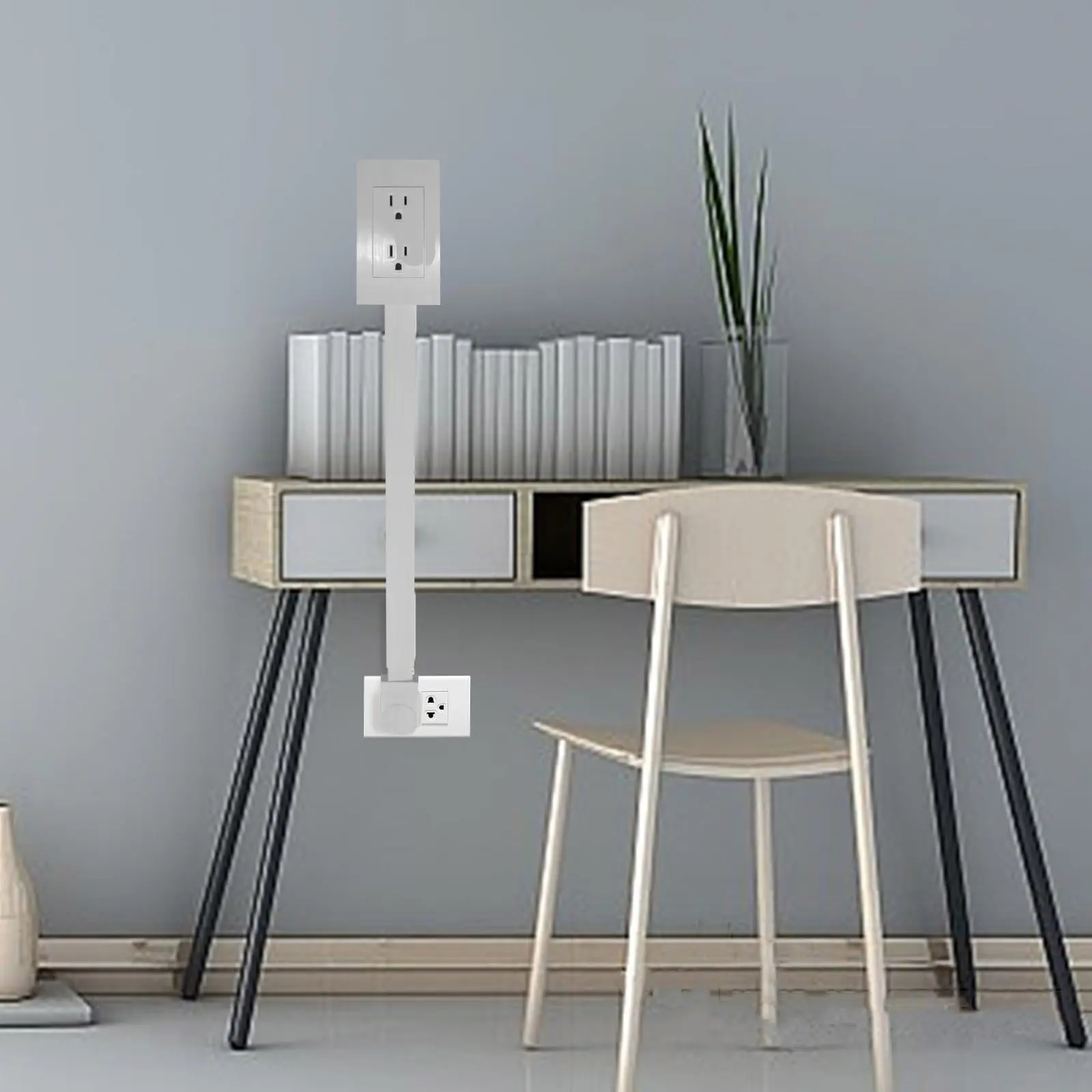 Electrical Extender Access Hard-to-Reach Outlets Features USB-A USB-C And 2 AC Outlets Extends 22in-34in Rotates 180°