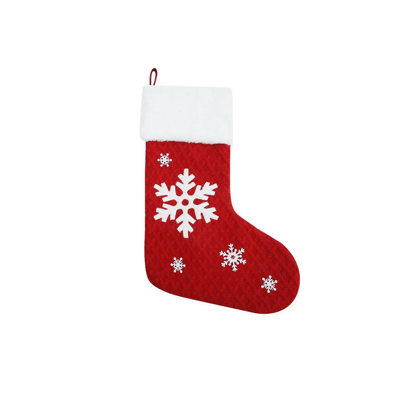 1pc Christmas Knitted Stockings Decor Festival Gift Bag Fireplace Xmas Tree Hanging Ornaments Decor Red White Christmas Sock
