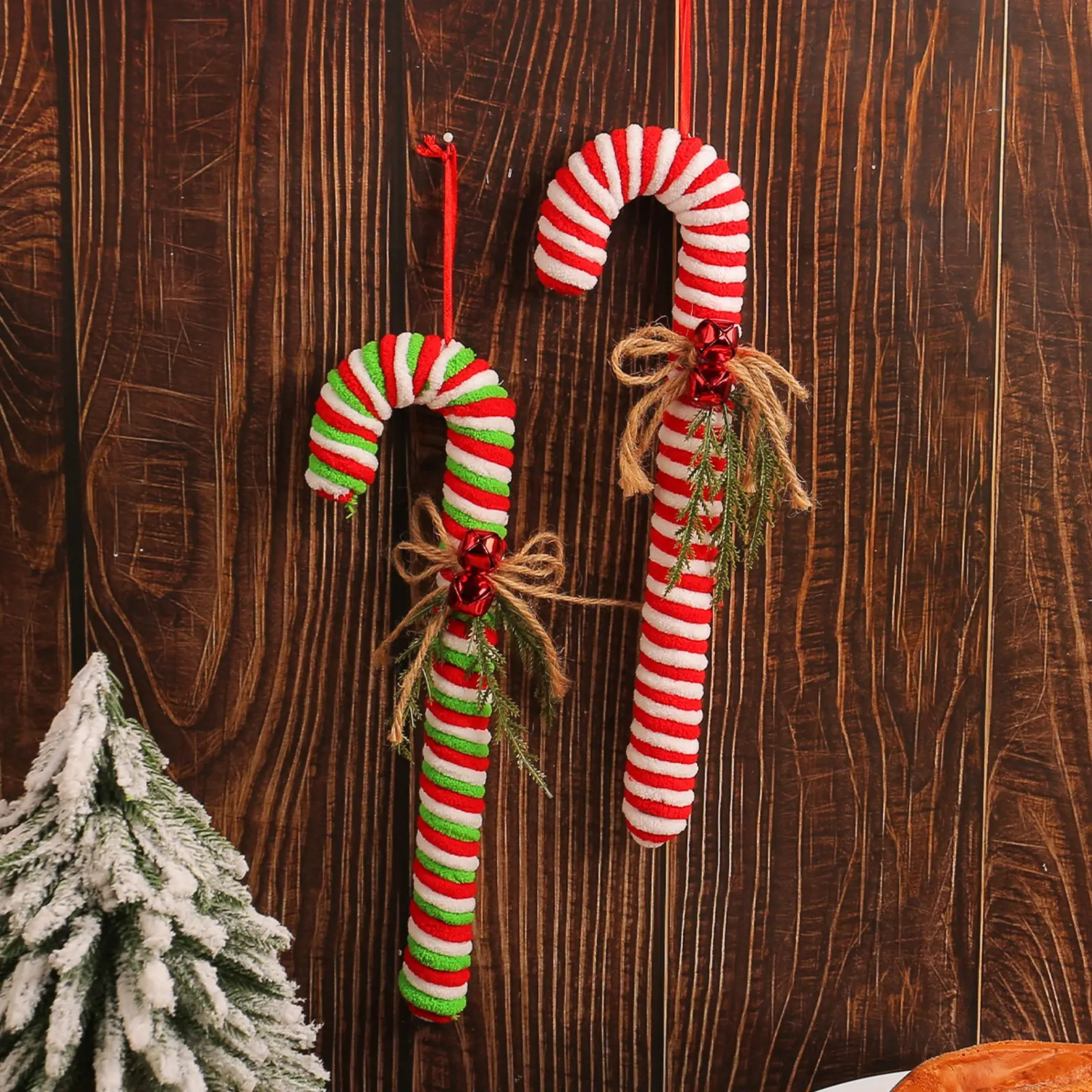 Christmas Plush Soft Candy Cane Red and White Cane Hook Ornaments Christmas Tree Hanging Props- Perfect Holiday Party Decor