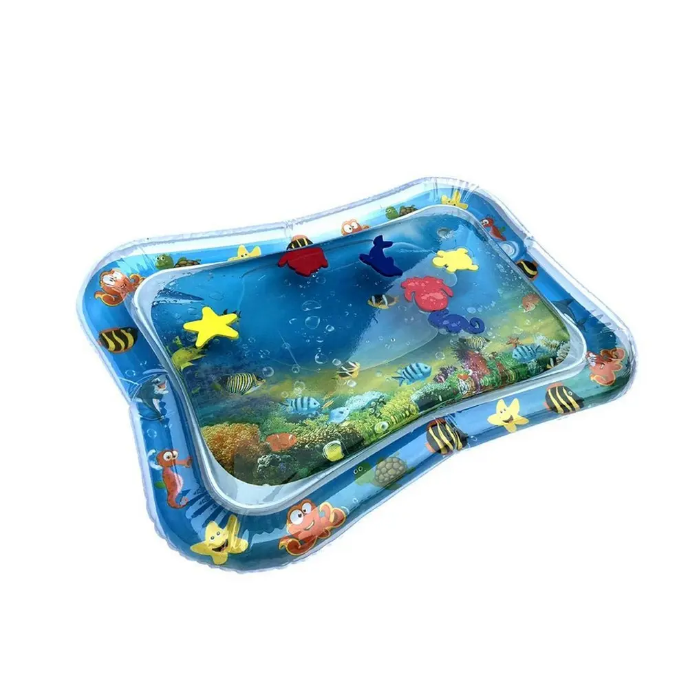 1pc Ocean Pattern Inflatable PVC Playing Mat Baby Play Water Mat Toddler Pad Kids Early Education Activity Toys Mat Cushion Gift
