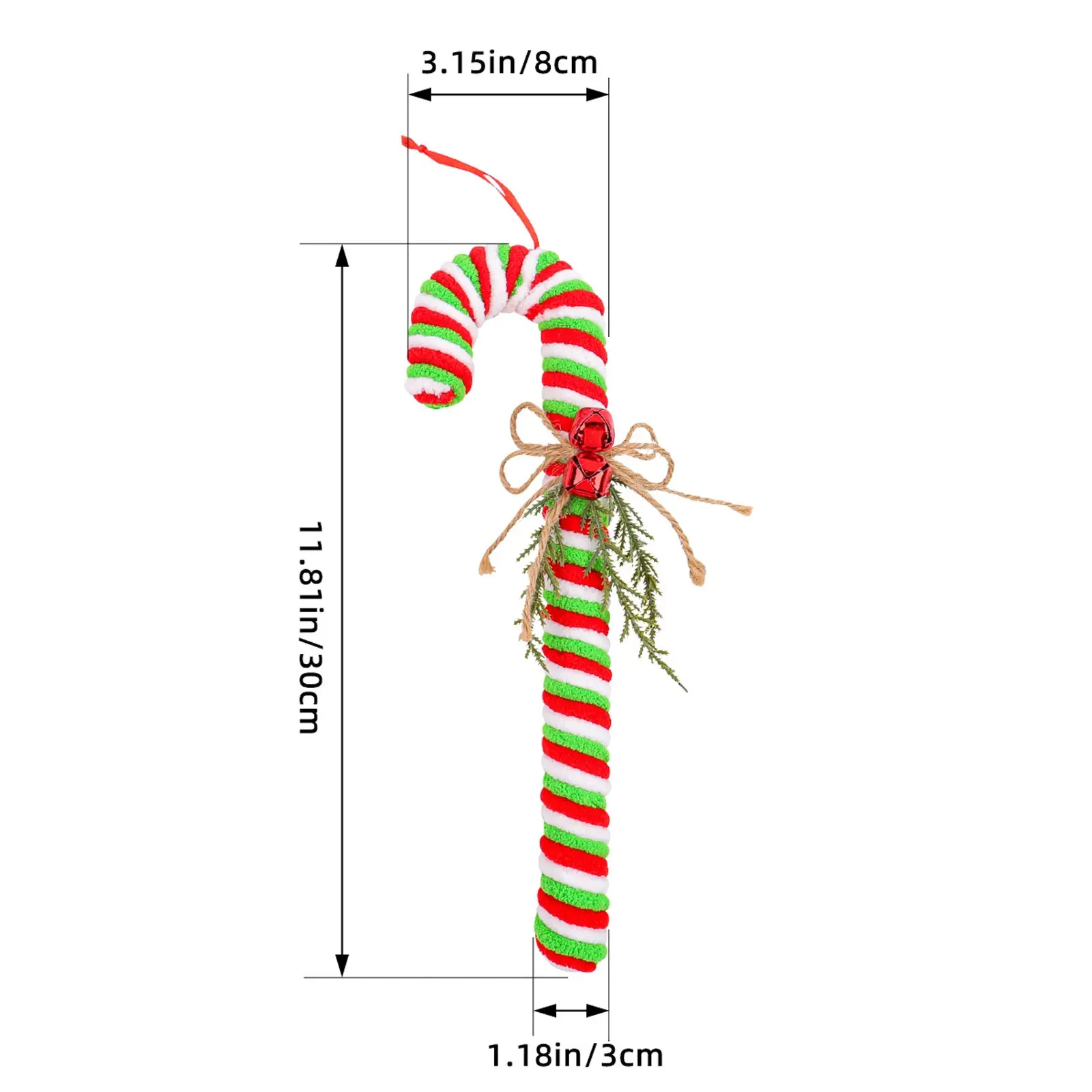Christmas Plush Soft Candy Cane Red and White Cane Hook Ornaments Christmas Tree Hanging Props- Perfect Holiday Party Decor