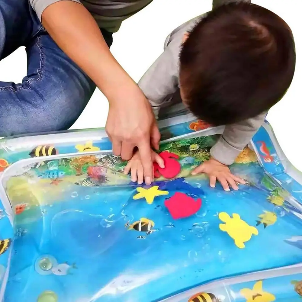 1pc Ocean Pattern Inflatable PVC Playing Mat Baby Play Water Mat Toddler Pad Kids Early Education Activity Toys Mat Cushion Gift