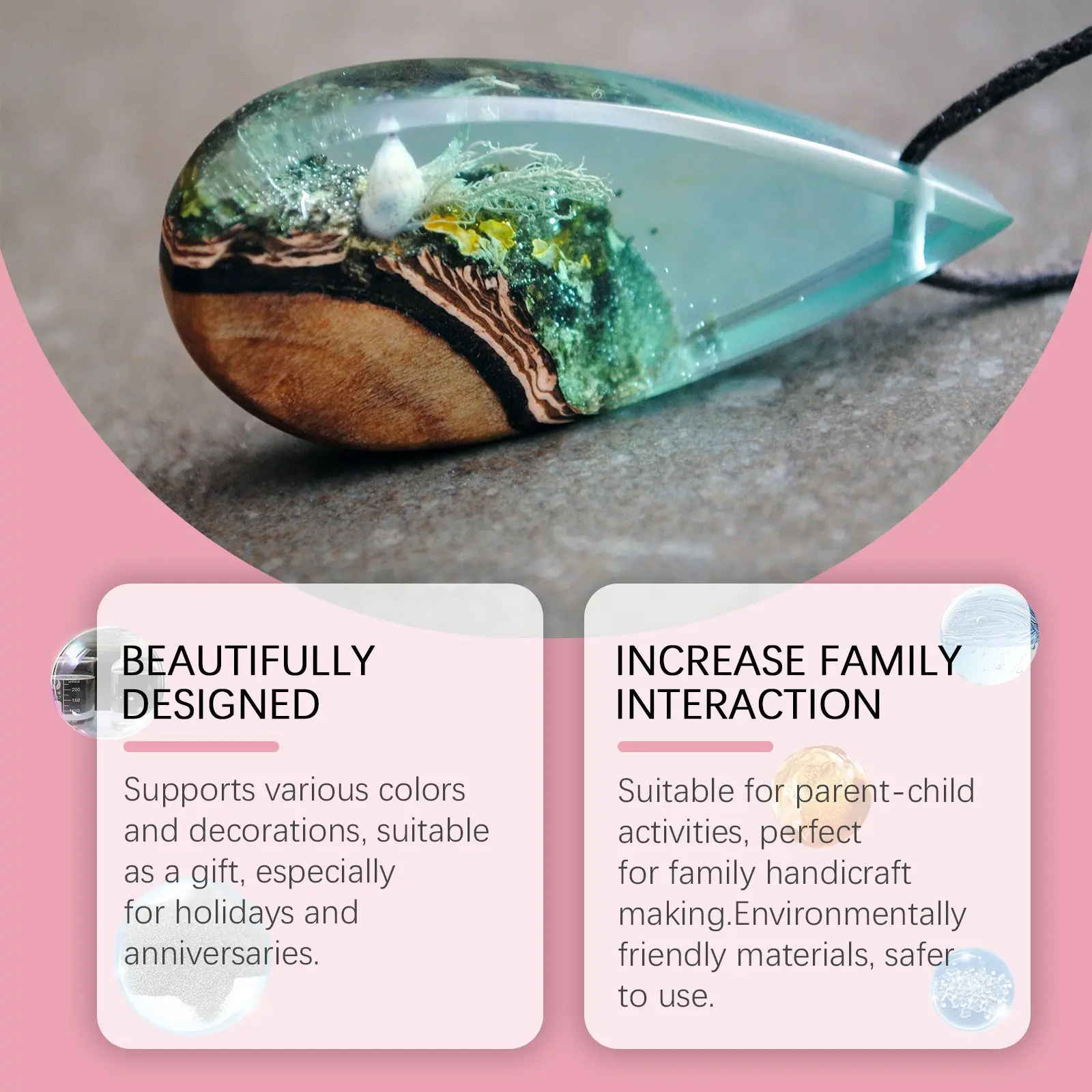Epoxy Resin Crystal Clear-Not Yellowing And No Bubble Self Leveling Easy For DIY Jewelry Making Of The Art Resin