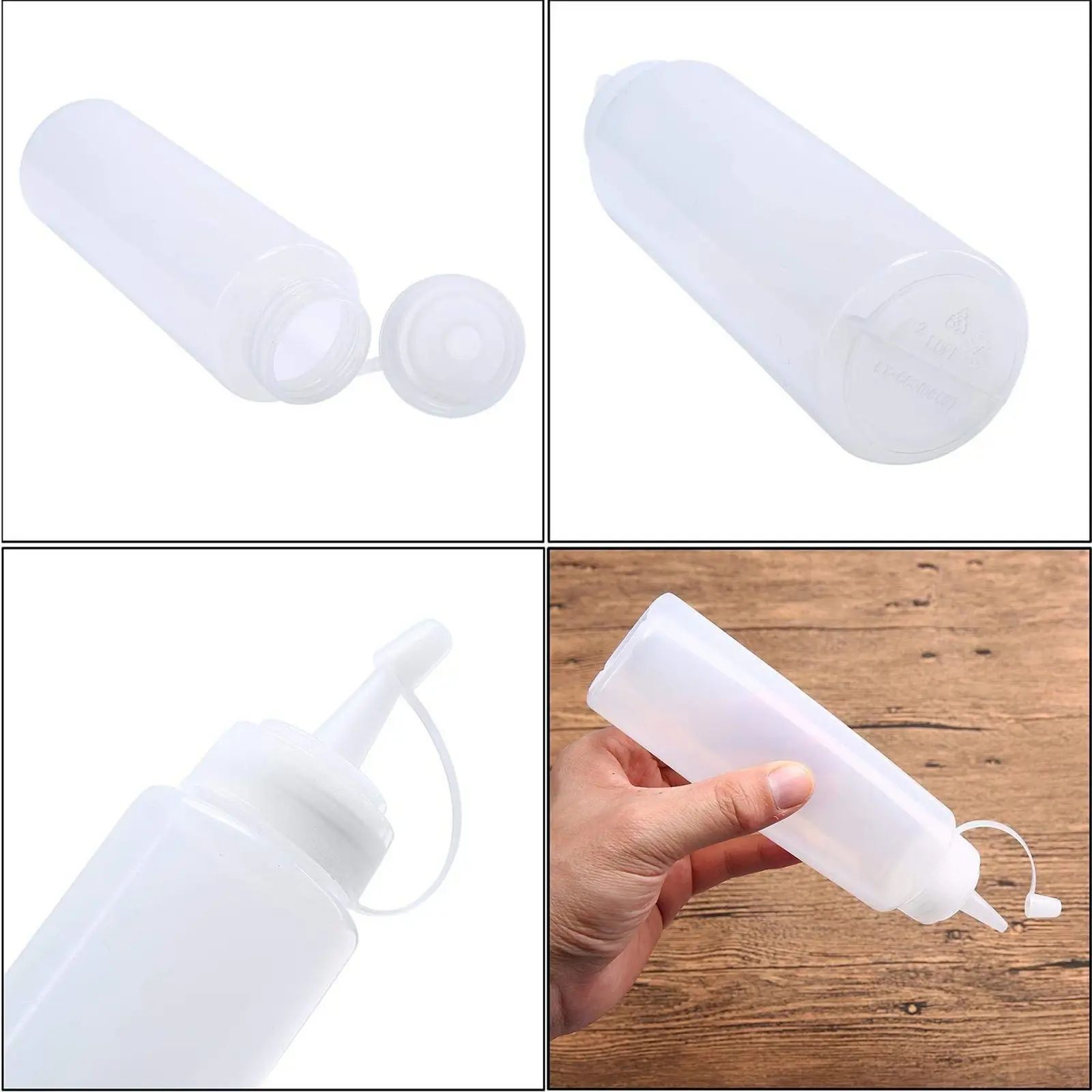 3pcs*2 Condiment Squeeze Bottles Hot Sauces Olive Oil Bottles Ketchup Mustard Dispensers Kitchen Accessories Gadgets 240 Ml