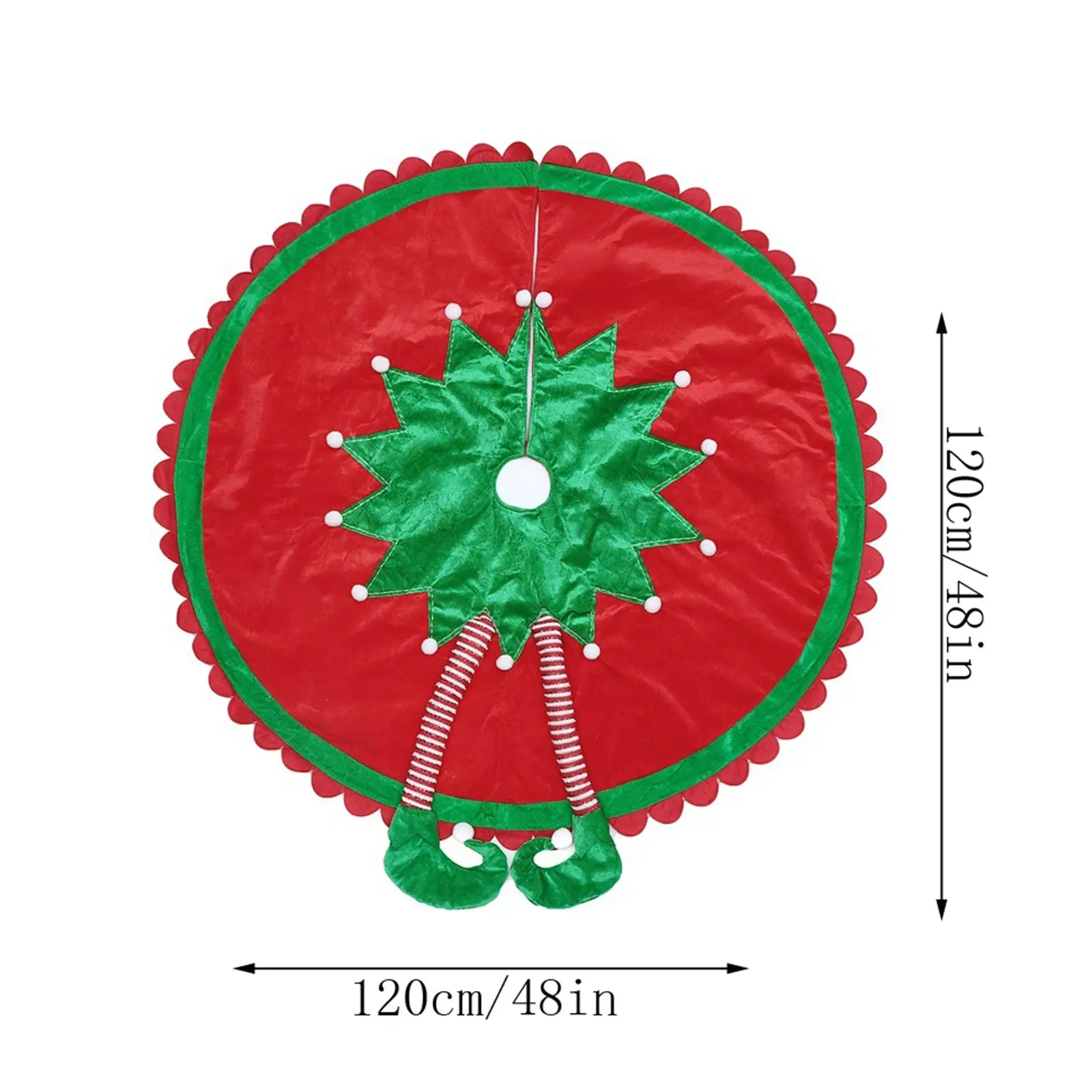 Christmas Tree Skirt 3D Elf Mat XmasTree Skirts Indoor Outdoor Tree Foot Cover Winter Holiday Party Decorations for Home