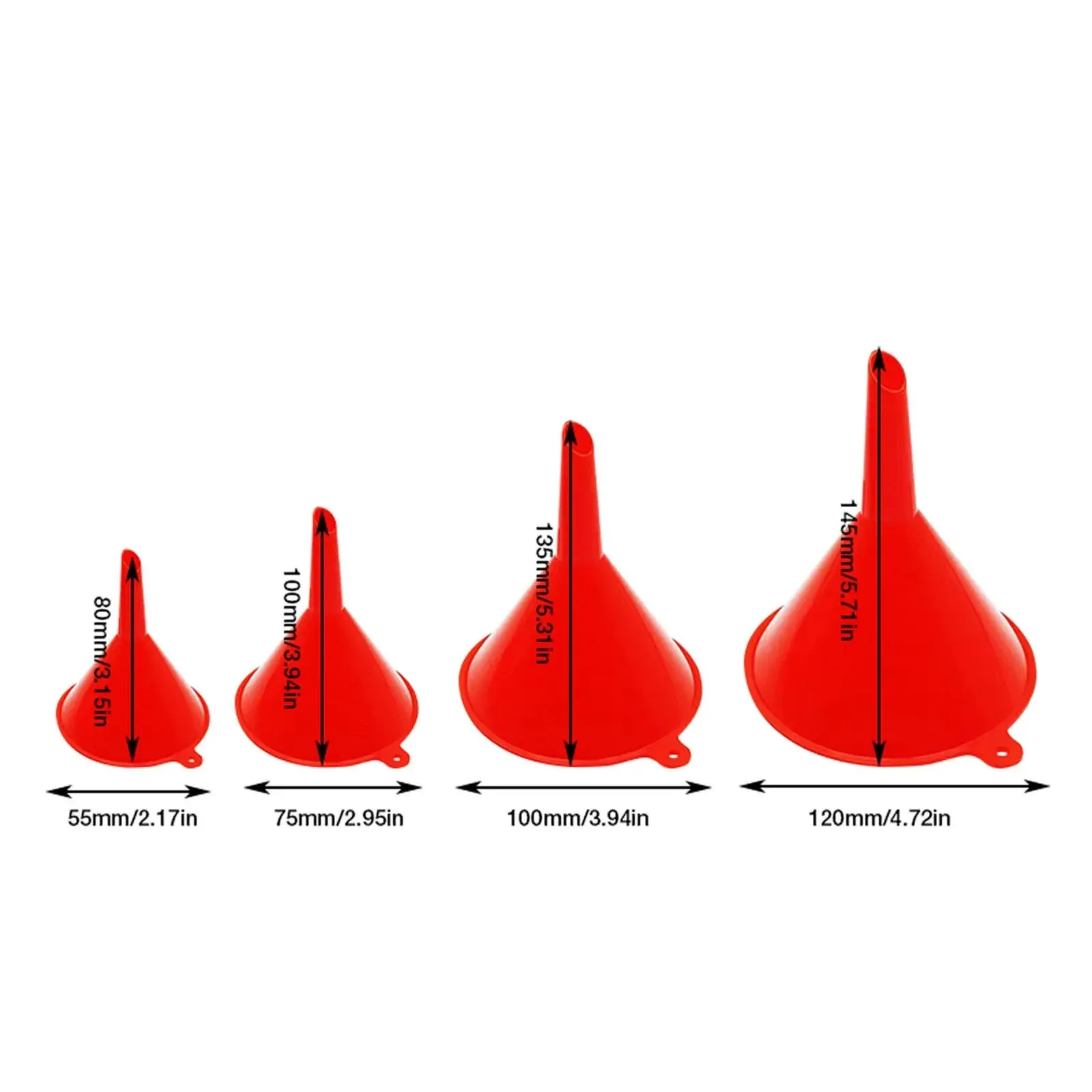 4-piece/set Kitchen Funnel Suitable for Automotive Home Kitchen Function Plastic Funnel, Mini, Small, Medium and Large Funnels