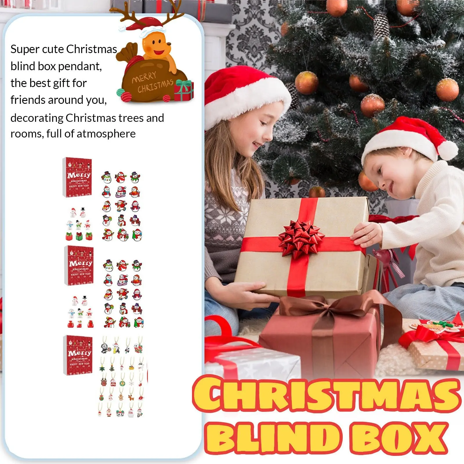 Christmas Advent Calendar 2024 24 Christmas Acrylic Decoration Arrival Countdown Calendar Surprise Pedants Christmas Collectib