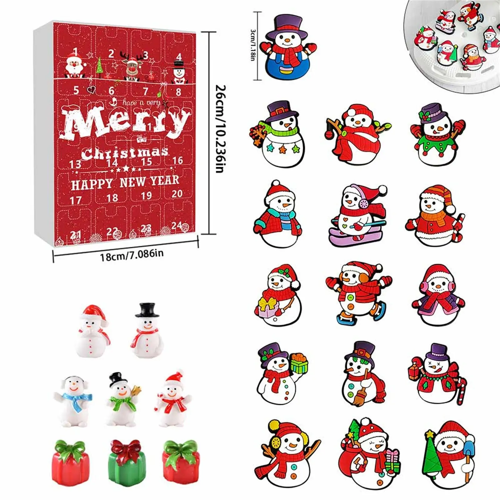 Christmas Advent Calendar 2024 24 Christmas Acrylic Decoration Arrival Countdown Calendar Surprise Pedants Christmas Collectib
