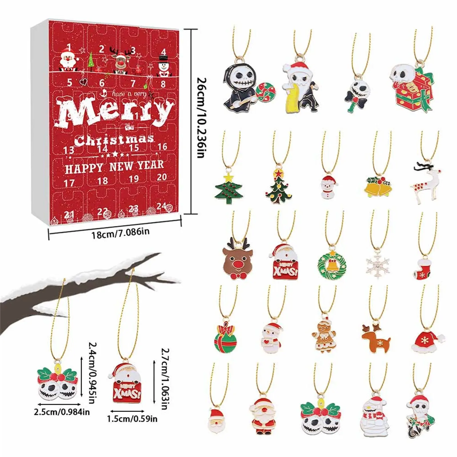 Christmas Advent Calendar 2024 24 Christmas Acrylic Decoration Arrival Countdown Calendar Surprise Pedants Christmas Collectib
