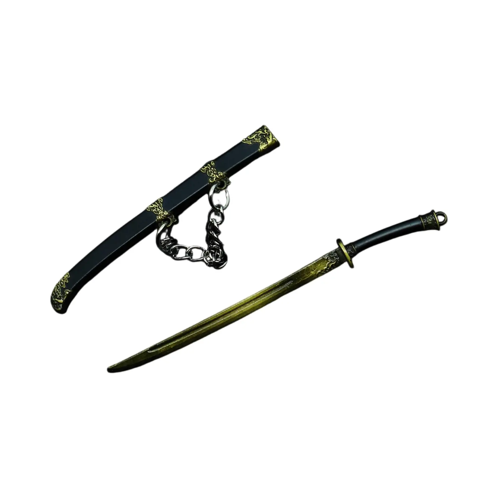 15cm Metal Chinese Katana Sword Ancient Samurai Sabre Katana Sword Killing Blade Sabre Mini Ninja Knife Cosplay Prop Home Decor