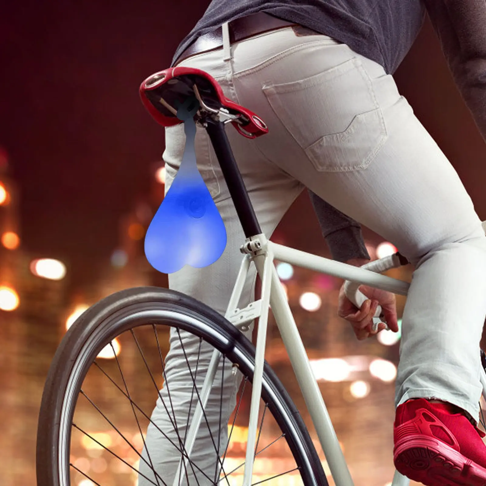 Riding Cycling Waterproof LED Lamp 4 Color Heart Ball Safety Warning Light Creative Silicone Bike Rear Taillight