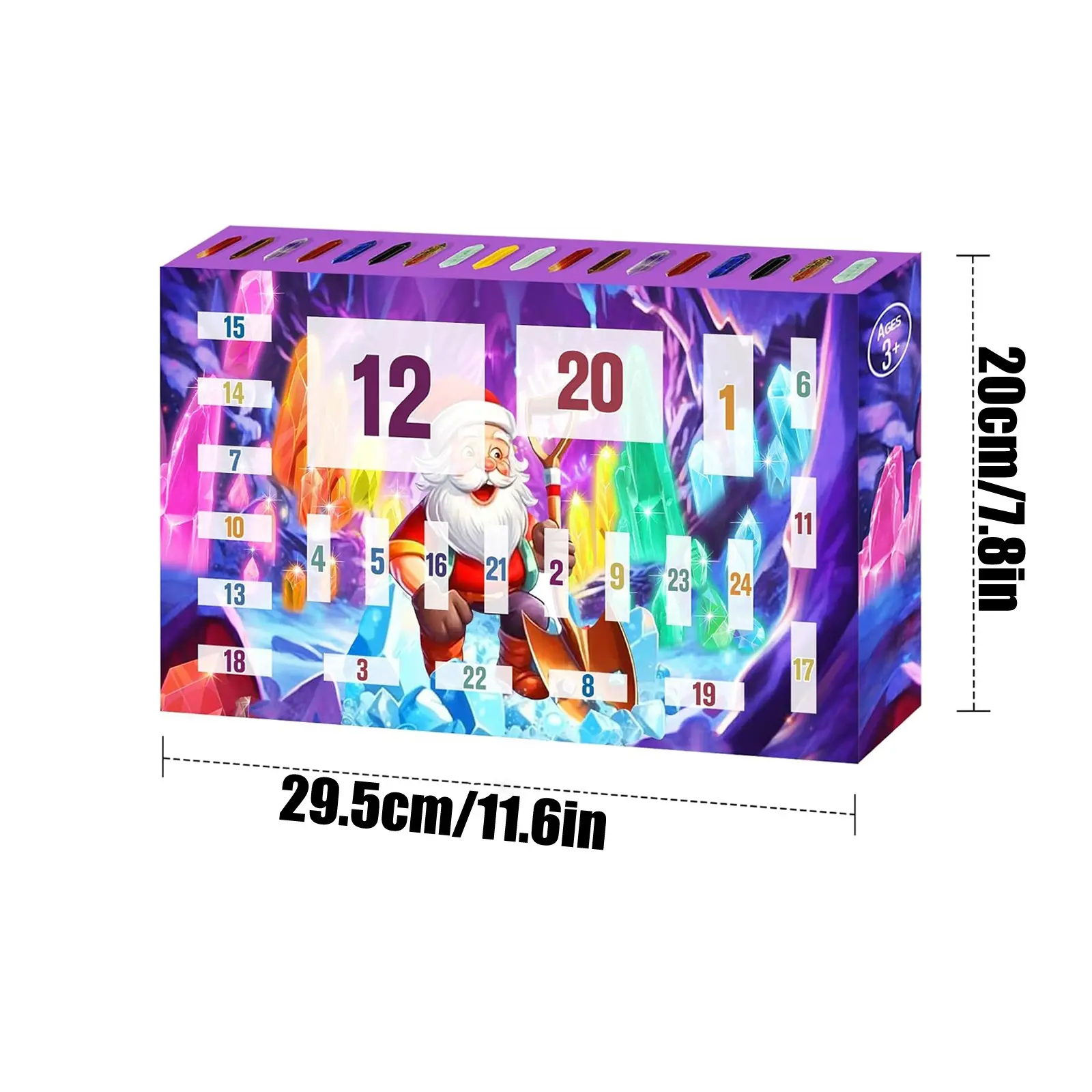 24 Days Crystals Christmas Advent Calendar Gift Box Natural Gemstone Stone Minerals Rock Collection Christmas Countdown Gift