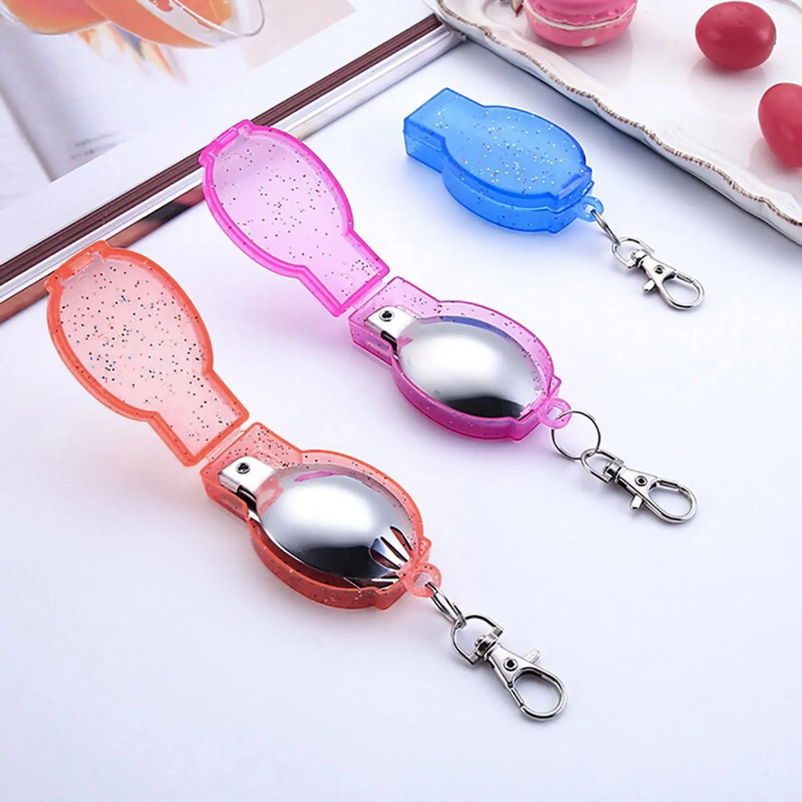 Outdoor Folding Travel Camping Utensil Stainless Pocket Spoon Fork Light Small Foldable Spoon Fork Camping Picnic Tool Tableware