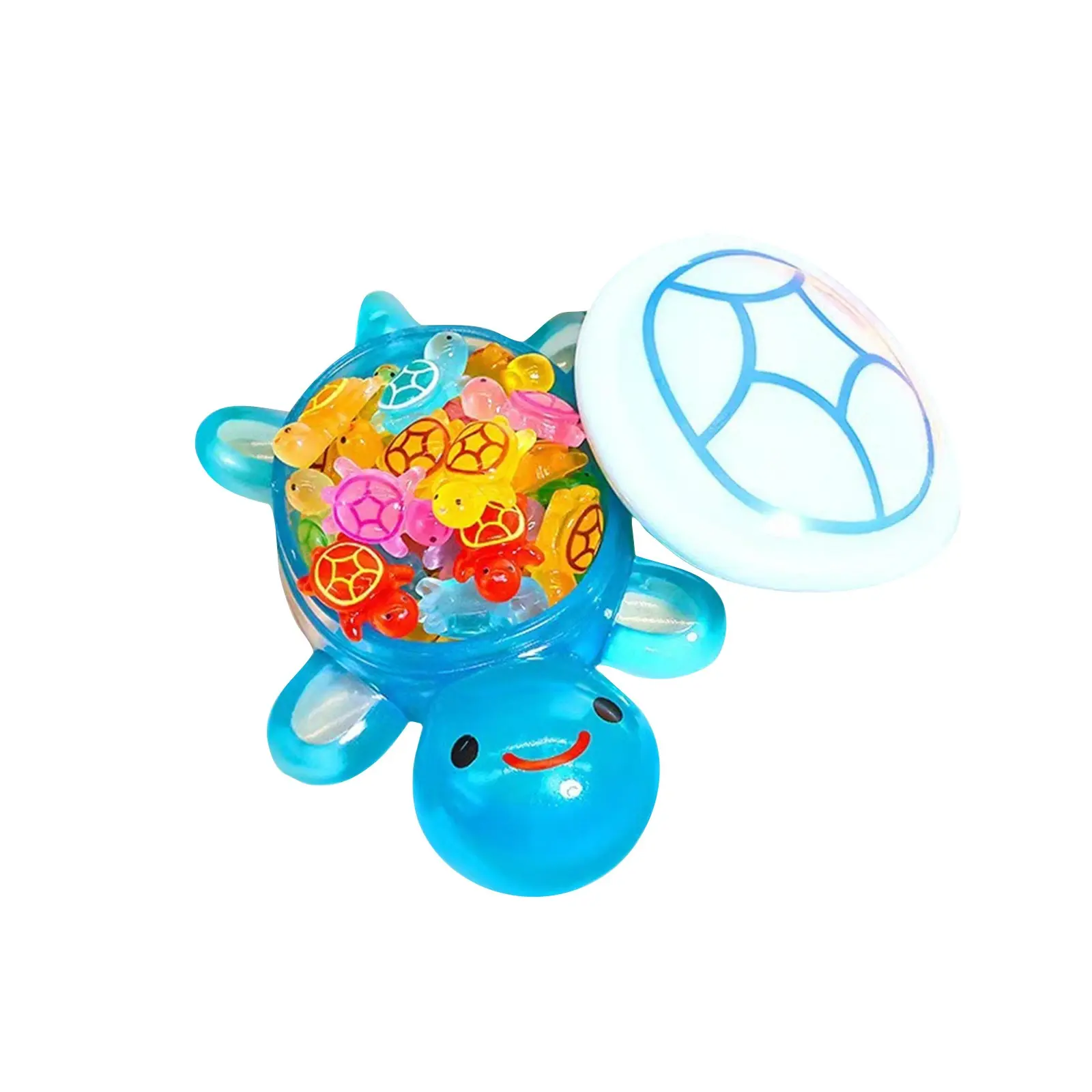 1PC Night Glow Large Turtle+60pcs Mini Luminous Turtles Figurines Resin Craft Glowing Turtle Storage Ornament Landscape Desktop