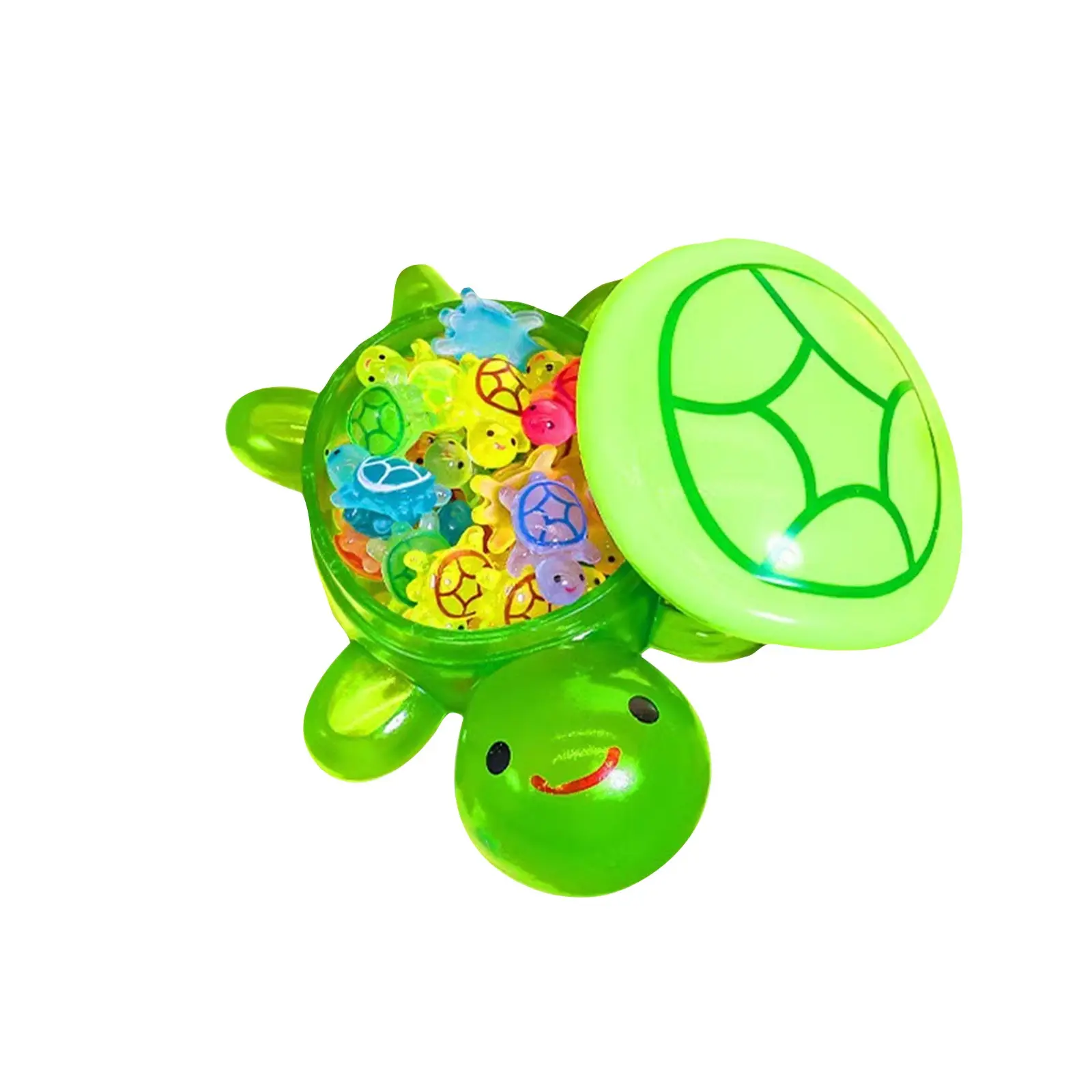 1PC Night Glow Large Turtle+60pcs Mini Luminous Turtles Figurines Resin Craft Glowing Turtle Storage Ornament Landscape Desktop