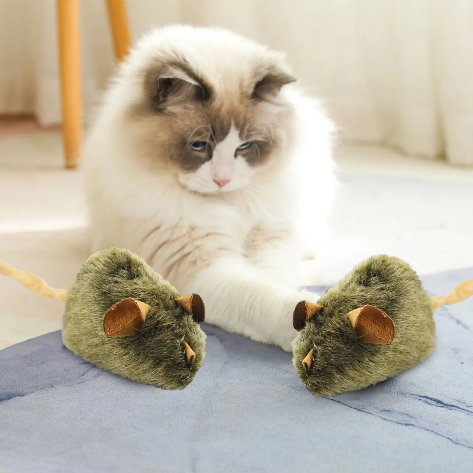 Mice Plush Cat Toy Simulation Mouse Automatic Chirping Interactive Cats Toy Bite Resistance Relieve Pet Boredom Cat Accessories