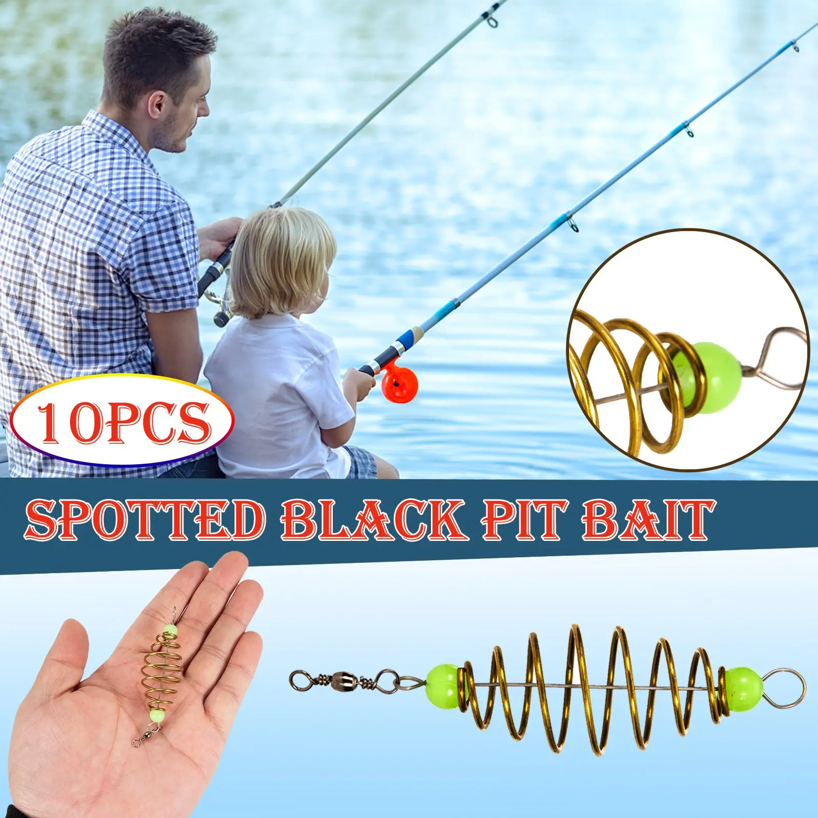 10PCS Luminous Carp Fishing Feeder, Catfish Bait Thrower, Spring Fishing Feeder Bait Cage, Lures Cage Basket Minnow Baits
