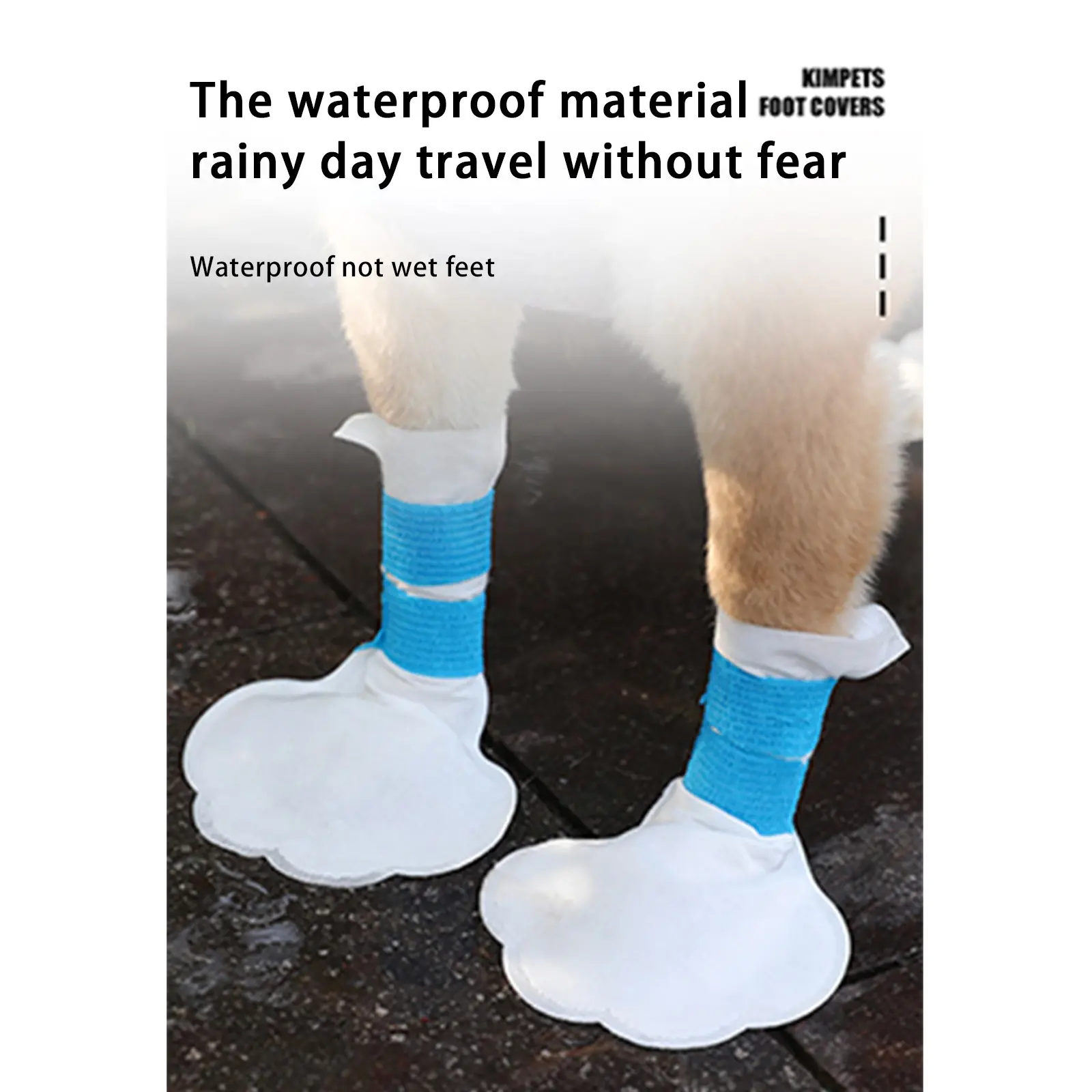 20Pcs Disposable Dog Boots Waterproof Pet Shoes Non-woven Fabric Adjustable Straps Dog Paw Protection Foot Covers Pet Supplies