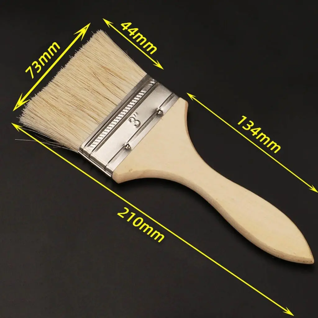 3Pcs BBQ Brush Paint Brush Plastic Handle Wooden Handle Handle Soft Hair Painting Brushes for Wall and Furniture Paint Tool Set