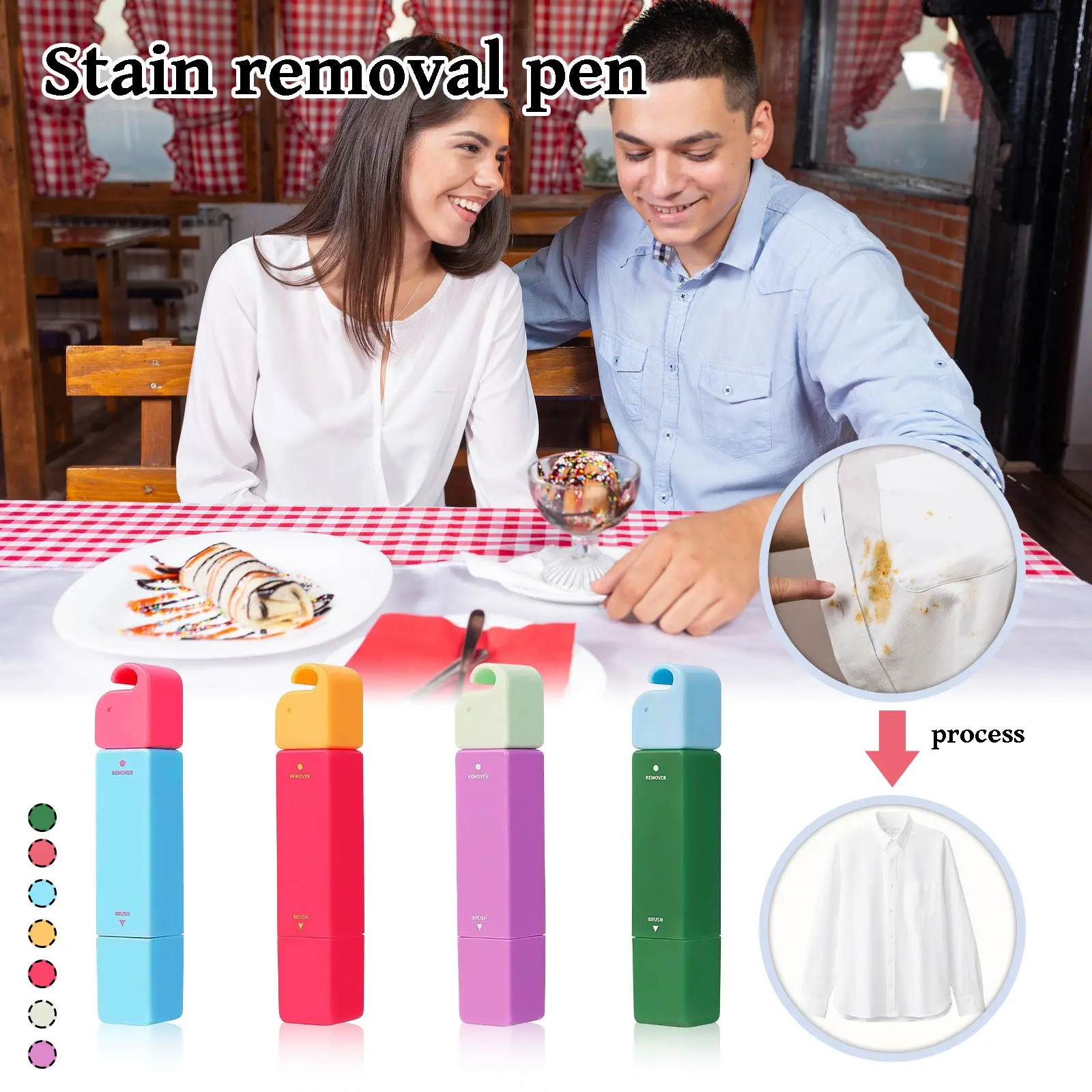 12ml Small portable water-free degreasing pen,Portable Instant Stain Remover For Emergency Use,White Clothes Stain Remover
