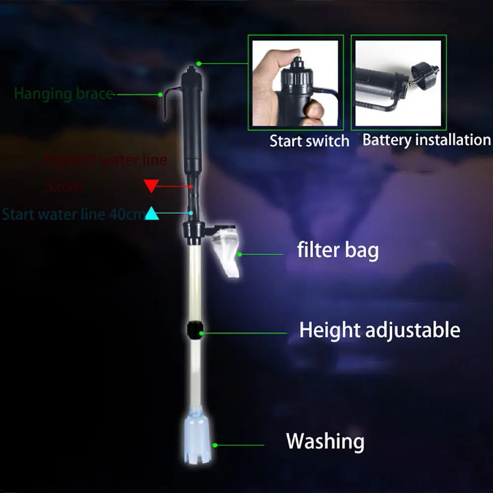 Aquarium Electric Cleaning Vacuum Water Filter Siphon Vacuum Cleaner Fish Tank Water Changer Gravel Cleaner Pump Water Filters