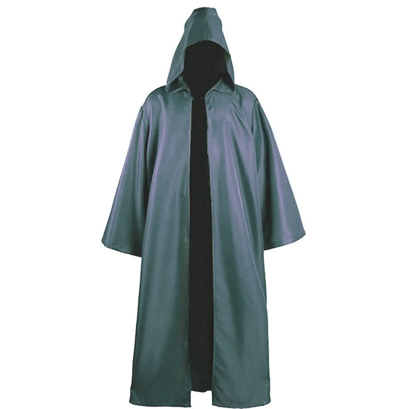 Halloween Cloak Cosplay Costume Sorcerer Long Shirt Hooded Black Robe Adult and Ghost of Horror Cloak Child Holiday Costume Set