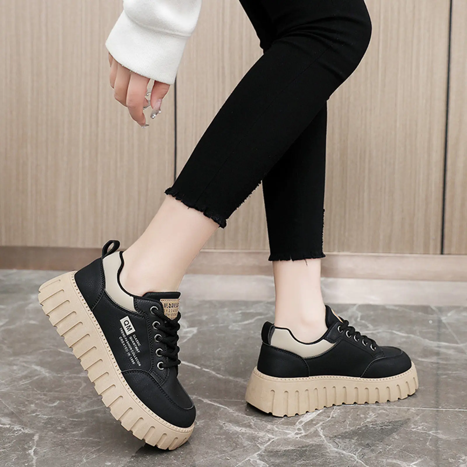 Spring New Women Casual Sneakers Designer Trendy All-match Board Shoes Student Girl Vulcanize Shoe Leather Flats Shoe Mujer