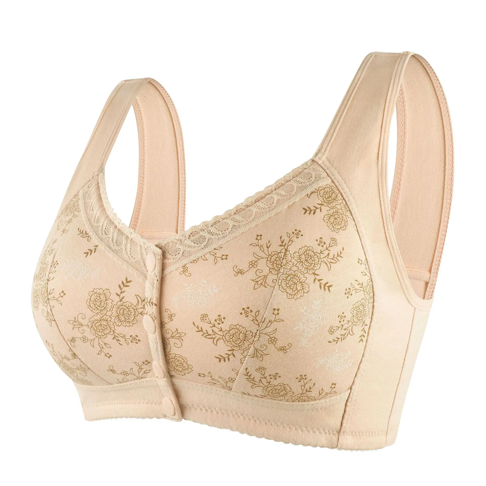 Mother Front Open Buckle Bra Underwear Brassiere Large Size Bra Without Steel Ring Thin Section Vest Type Mom breathable Brassie