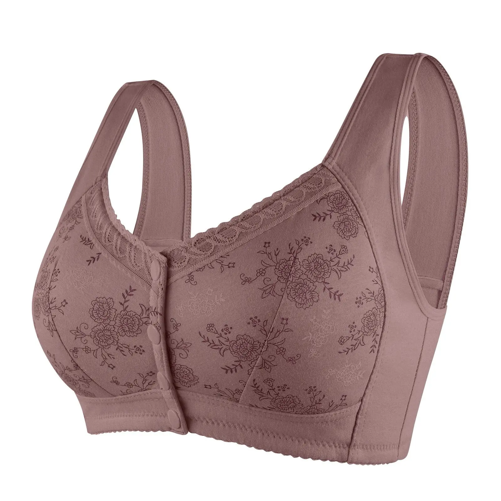 Mother Front Open Buckle Bra Underwear Brassiere Large Size Bra Without Steel Ring Thin Section Vest Type Mom breathable Brassie