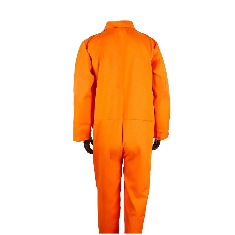 New Arrival Unisex Halloween Overall Costume Prisoner Red Orange Jumpsuit Men's Serial Killer Cosplay Uniform Horror Movie