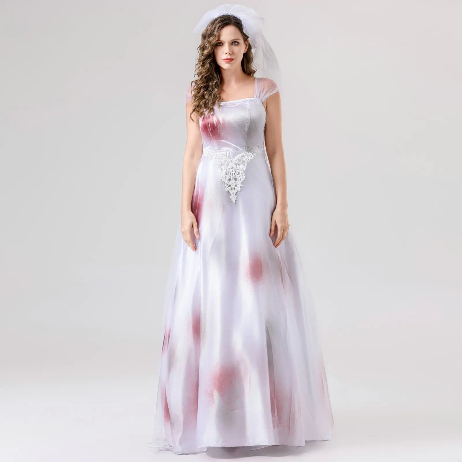 Halloween Mexican Day of the Dead Scary Zombie Bloody Ghost Bride Fancy Costume masquerade Horror Witch Vampire Cosplay Dress