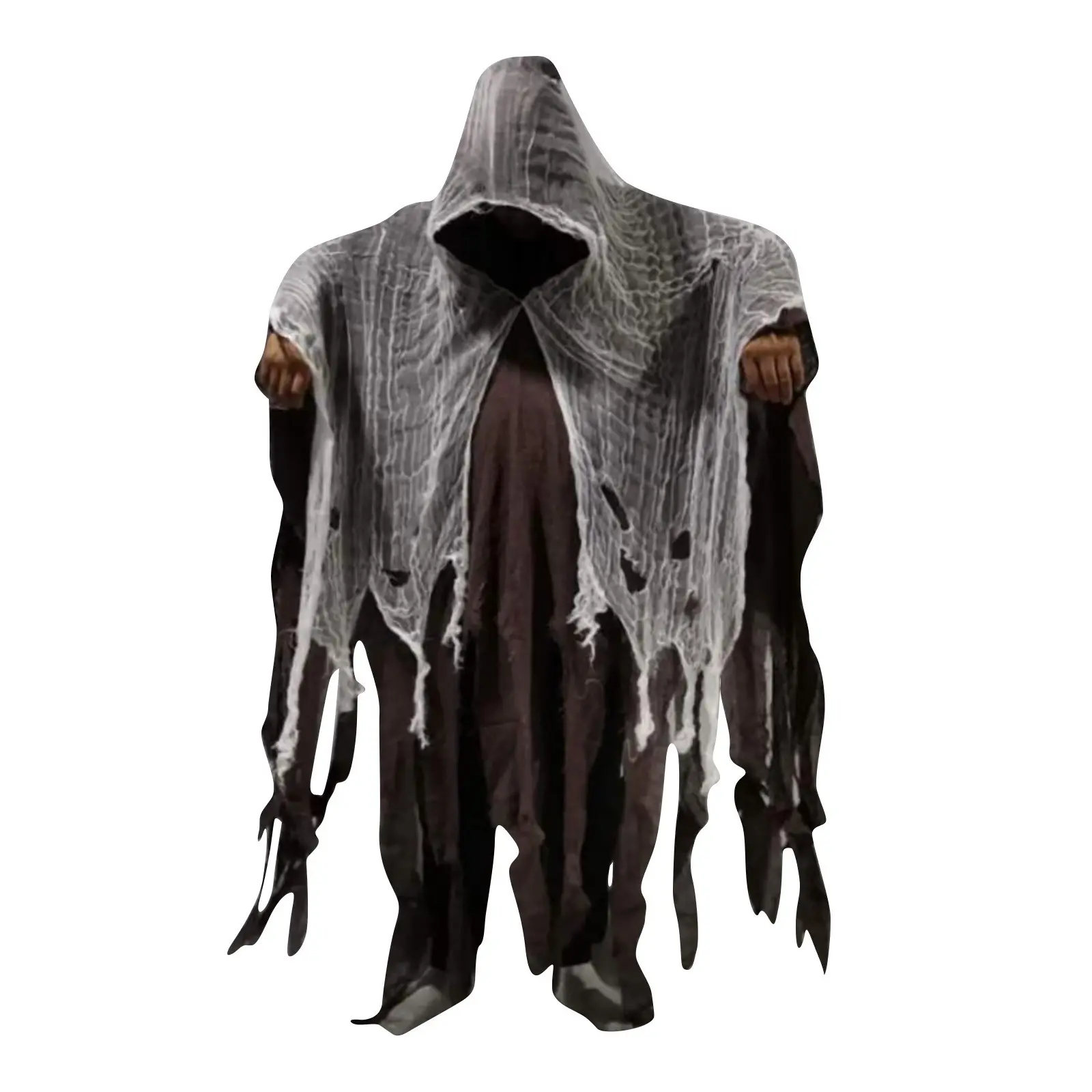 Unisex Halloween Ghost Dementors Cosplay Costume Gothic Horror Zombie Tattered Hooded Capes Day Of The Dead Party Props Cloaks