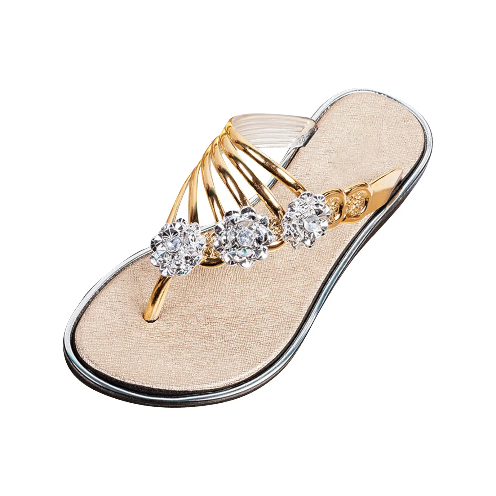 Flip Flops Women's Summer Outer Wear Clip On Flat Bottom Sandals Fashionable Casual Beach Seaside Slippers PVC Material