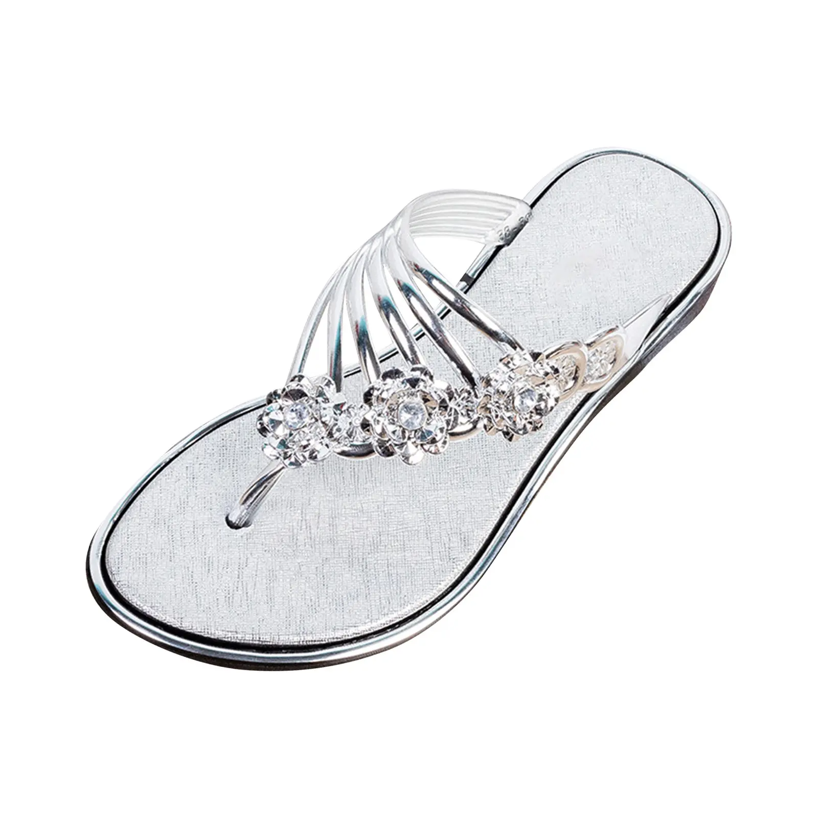 Flip Flops Women's Summer Outer Wear Clip On Flat Bottom Sandals Fashionable Casual Beach Seaside Slippers PVC Material