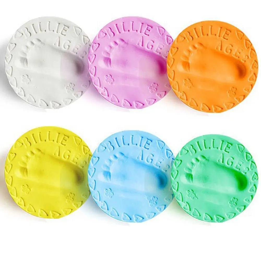 Baby Care Air Drying Soft Clay Baby Handprint Footprint Imprint Kit Casting Parent-child Hand Inkpad Fingerprint