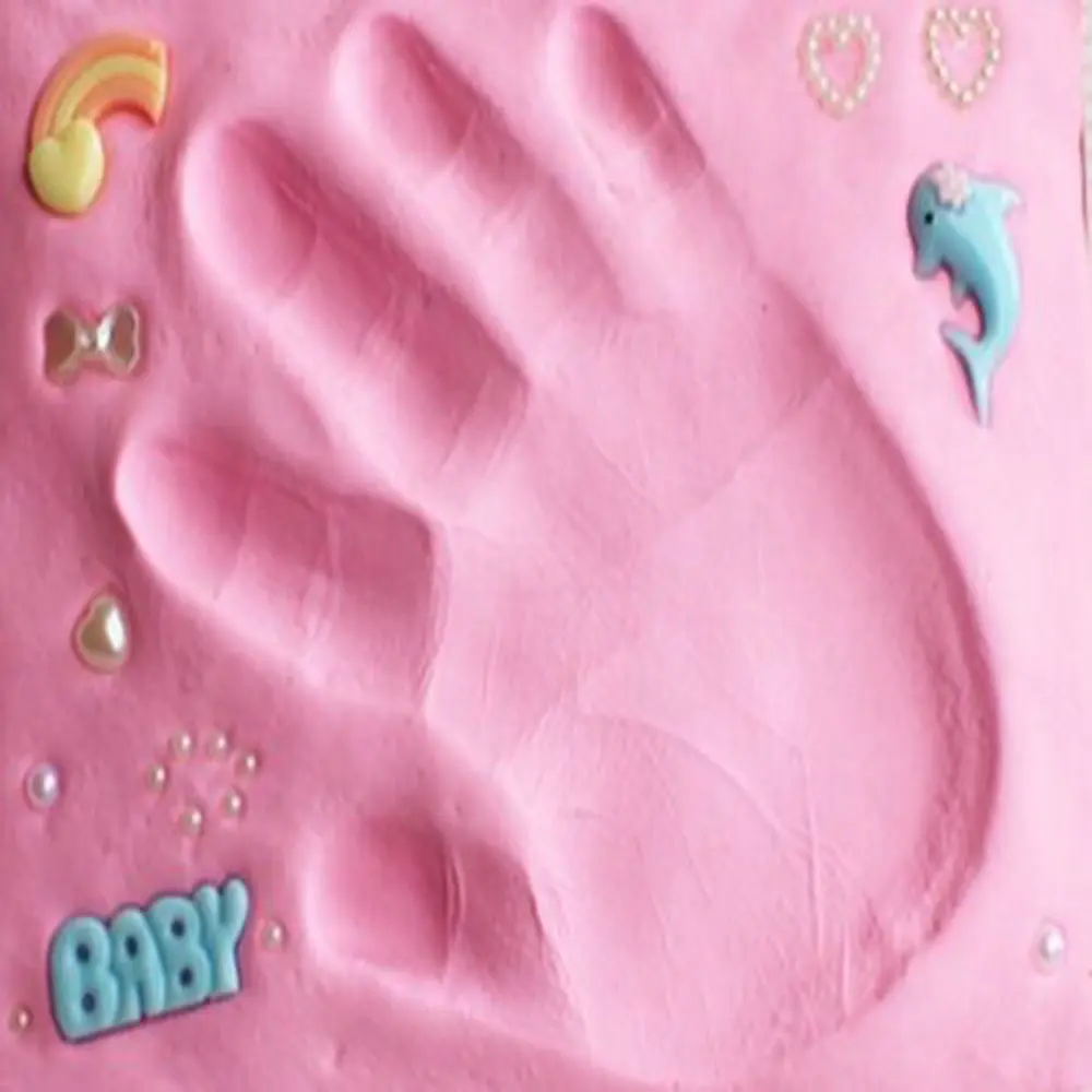 Baby Care Air Drying Soft Clay Baby Handprint Footprint Imprint Kit Casting Parent-child Hand Inkpad Fingerprint