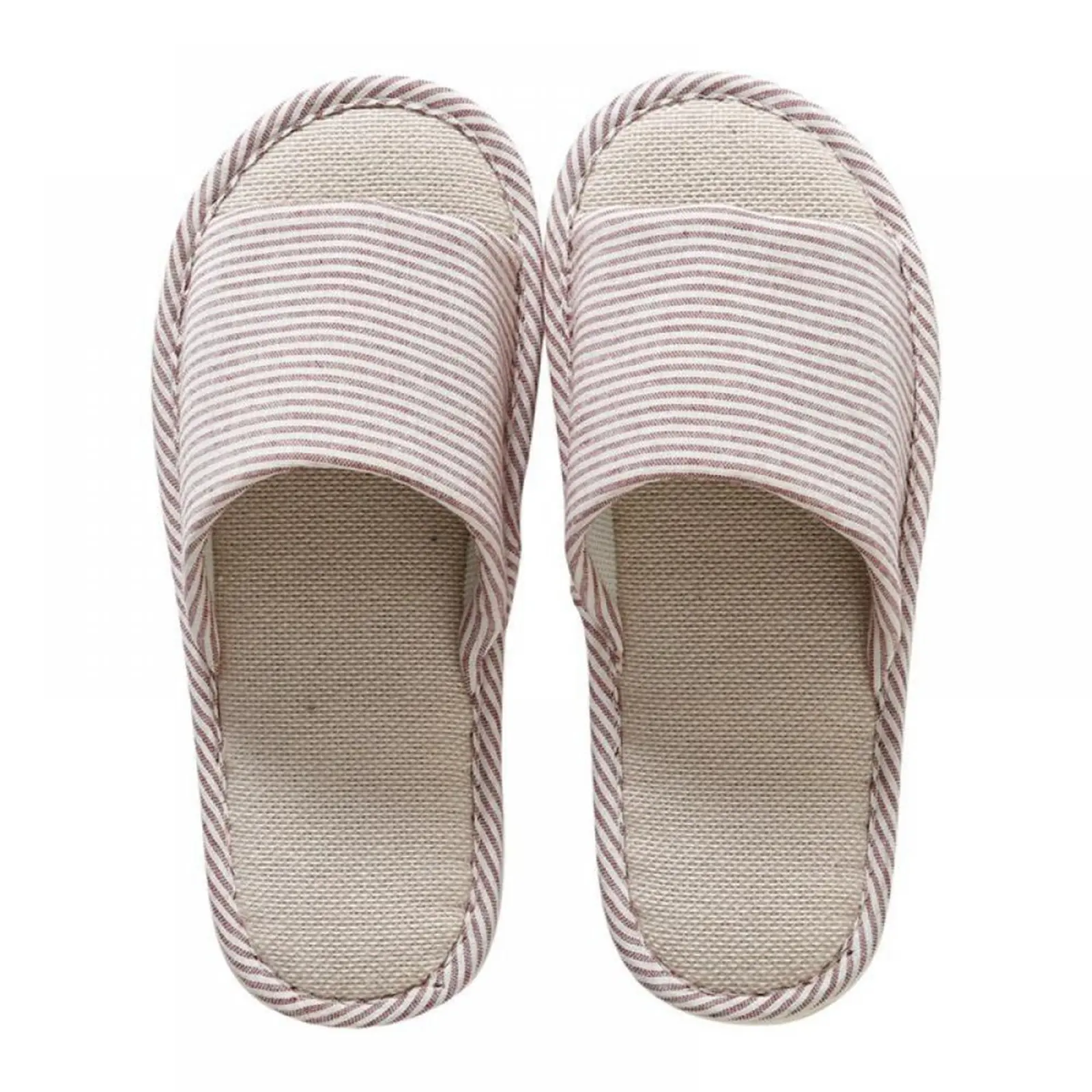 Linen Slippers Indoor Home Breathable Women Men Slides Linen Couples Anti-slip Shoes Beach Sandals Shoes Comfortable Flats