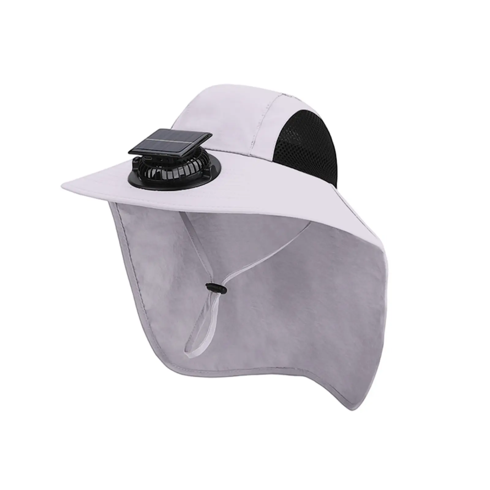 Outdoor Wide Brim Sun Hat Fishing Hat Solar Fan Sun Bucket Hat for Men Women UPF 50+ Waterproof Breathable Bucket Hat
