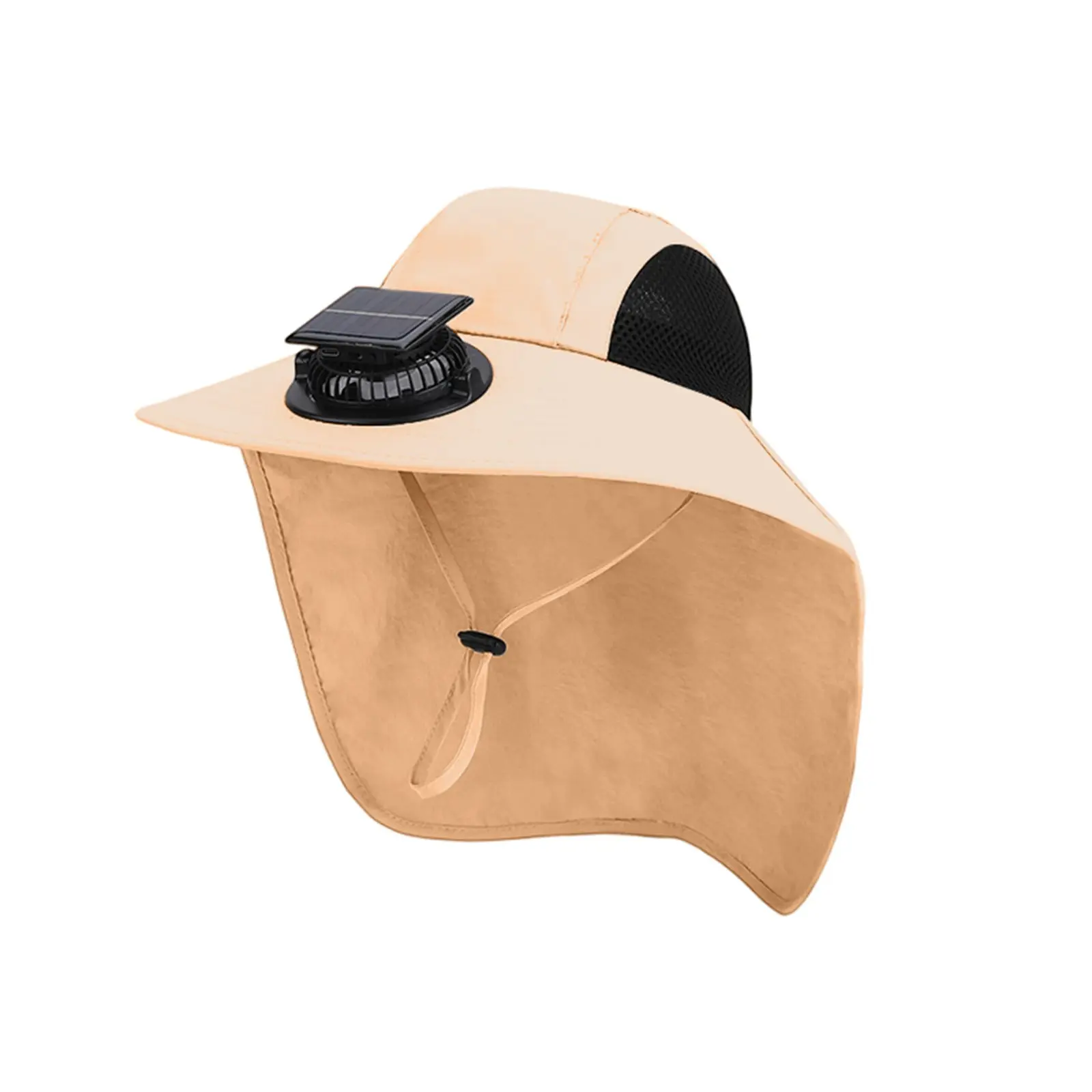 Outdoor Wide Brim Sun Hat Fishing Hat Solar Fan Sun Bucket Hat for Men Women UPF 50+ Waterproof Breathable Bucket Hat