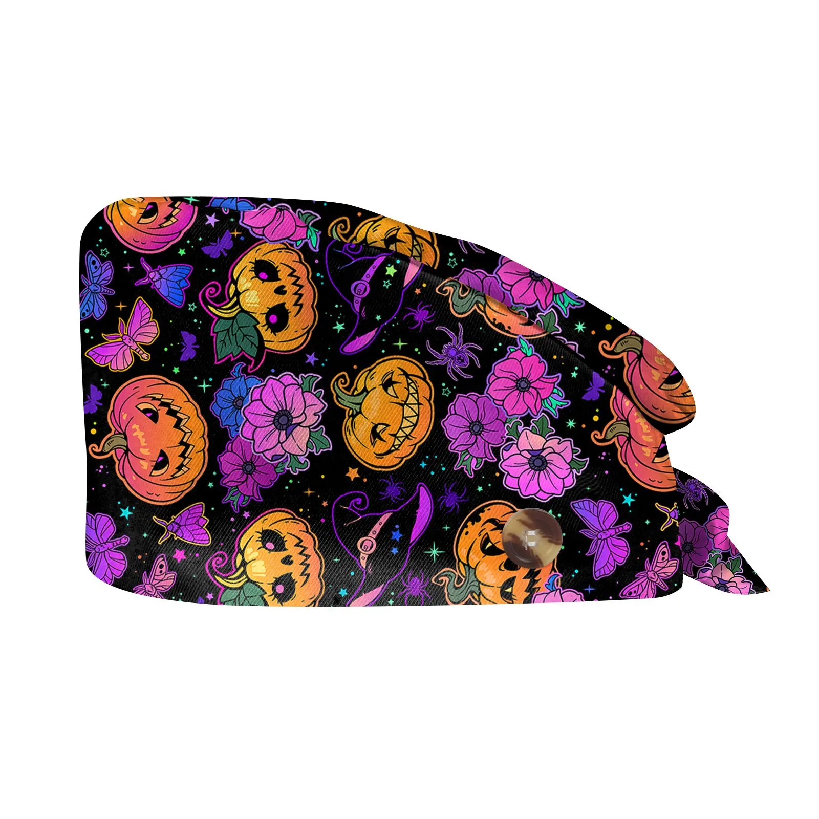 Halloween Cartoon Printing Scrubs Caps Surgery Hat Women Nurse Scrubs Cap Pet Clinic Work Hat Medical Scrub Hats