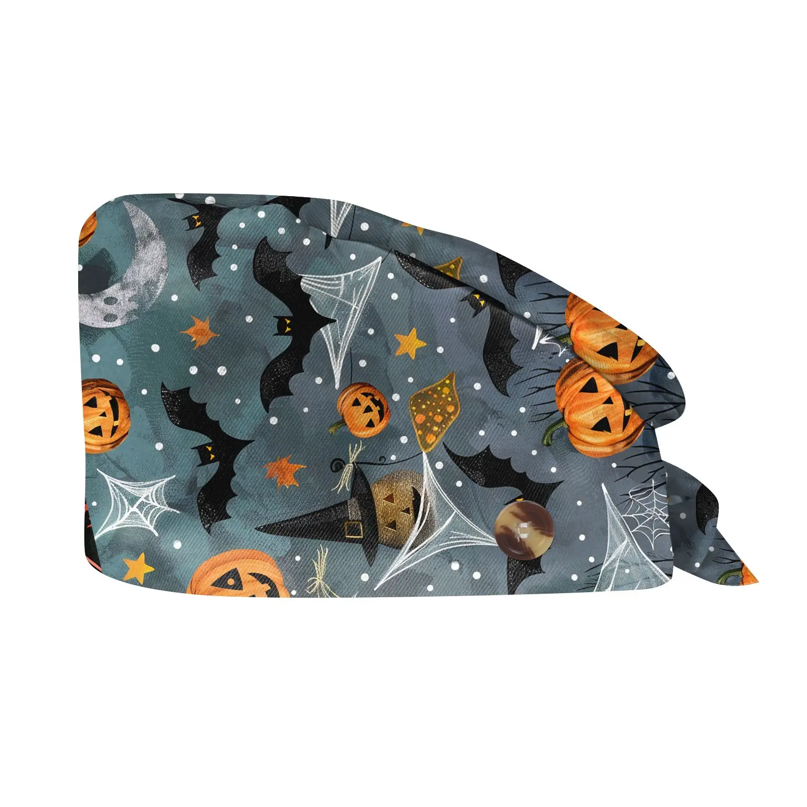 Halloween Cartoon Printing Scrubs Caps Surgery Hat Women Nurse Scrubs Cap Pet Clinic Work Hat Medical Scrub Hats