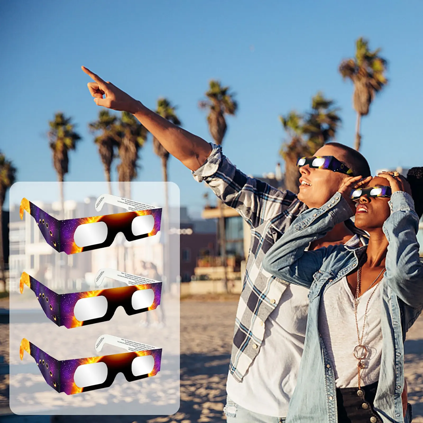 6/12pcs Paper Solar Eclipse Glasses Random Color Total Observation Solar Glasses 3D Outdoor Eclipse Anti-uv Viewing Glasses Sale