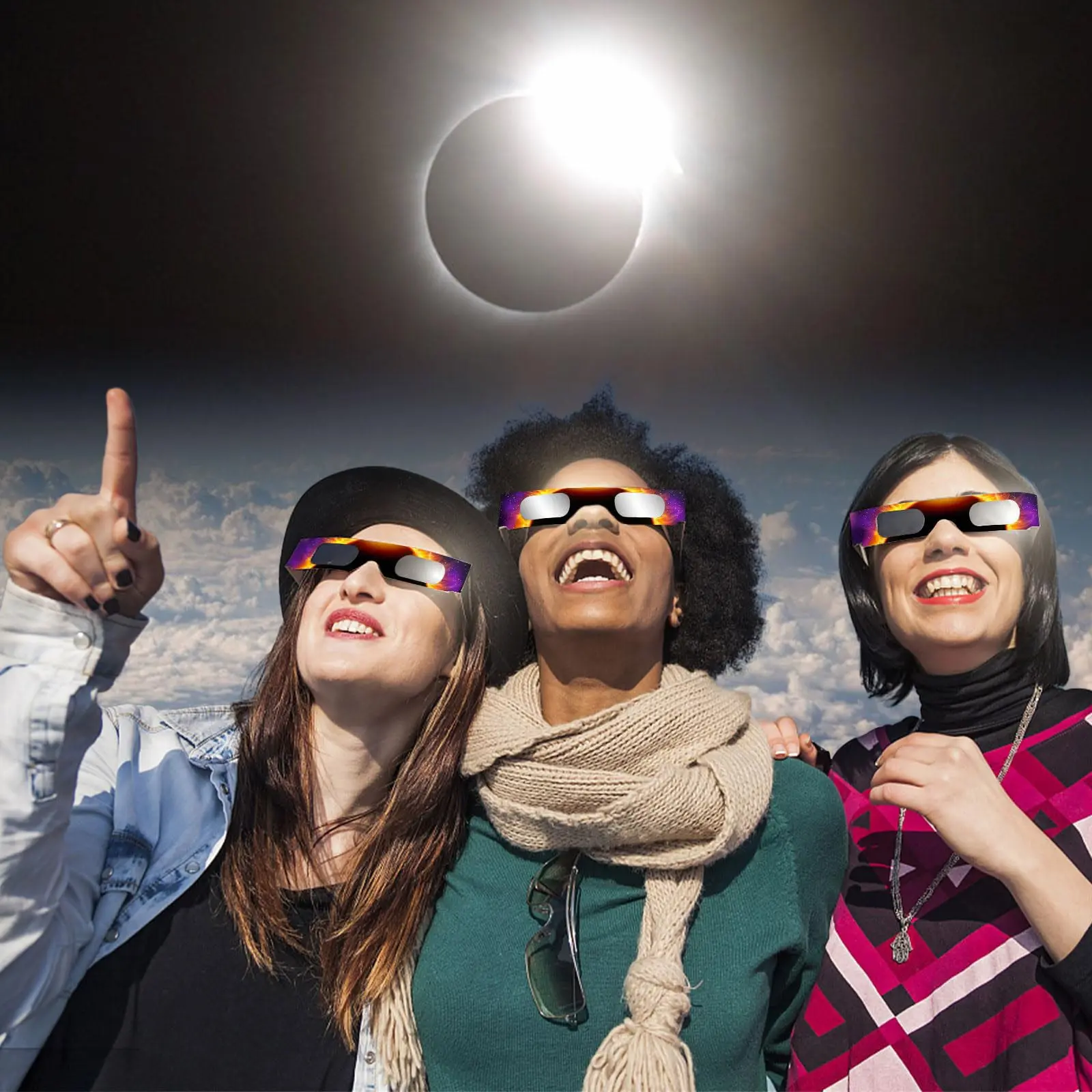 6/12pcs Paper Solar Eclipse Glasses Random Color Total Observation Solar Glasses 3D Outdoor Eclipse Anti-uv Viewing Glasses Sale