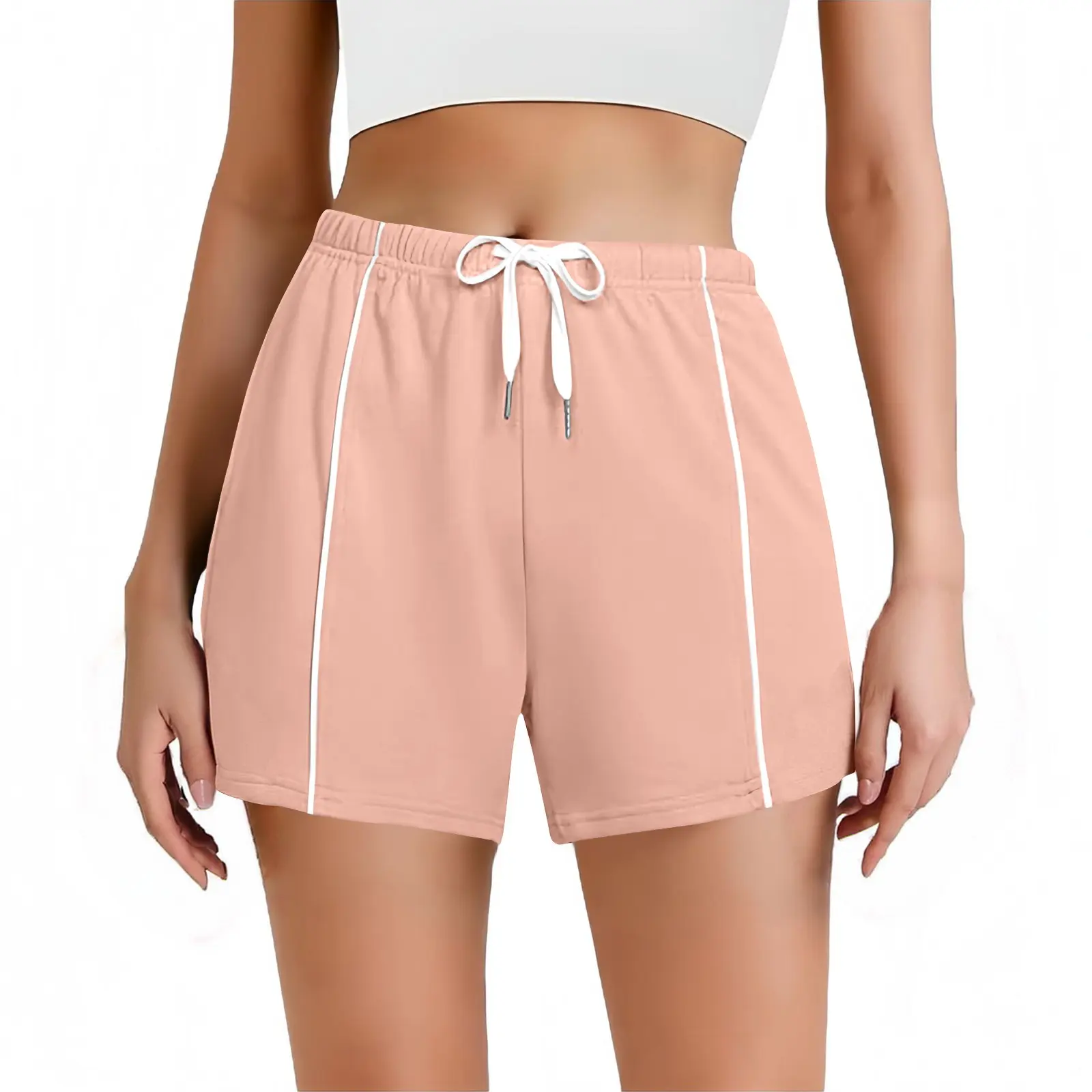 Women Striped Casual Shorts Korean Harajuku Loose All Match Sports Shorts Summer Fashion Simple Yoga Thin Mini Shorts Female