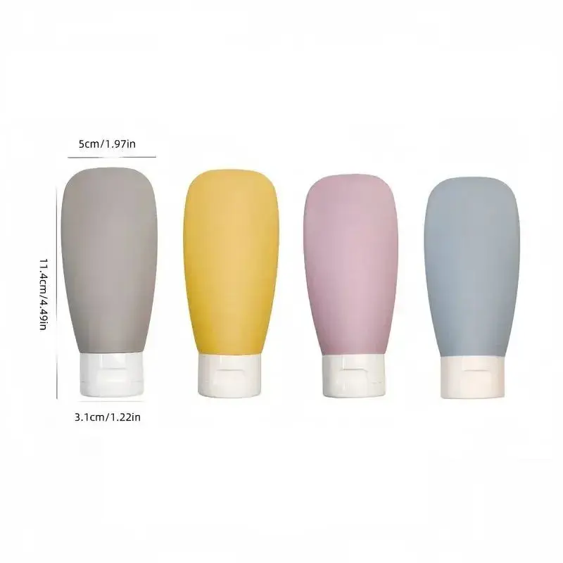 4-Piece Leak-Proof Travel Bottle for Business Trip Portable Refillable Squeezable Container for Toiletries Lotion