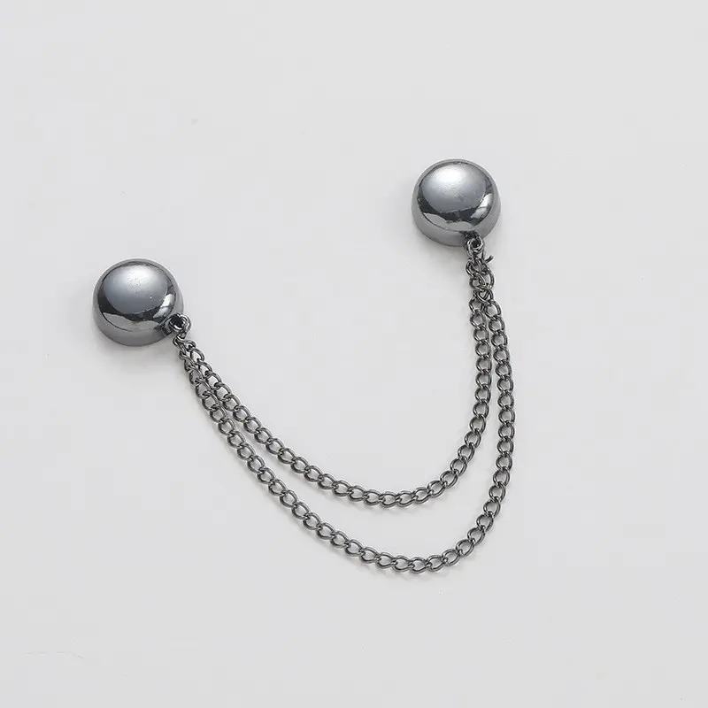 Multi-Function Magnetic Clothing Clip with Chain Metal Buttons Clip Clothes Scarf Trouser Legs Cuff Fixing Magnet Buckles