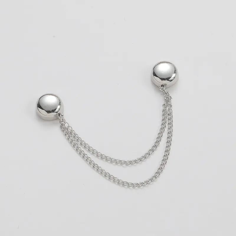 Multi-Function Magnetic Clothing Clip with Chain Metal Buttons Clip Clothes Scarf Trouser Legs Cuff Fixing Magnet Buckles