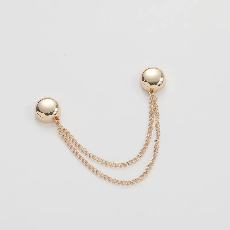 Multi-Function Magnetic Clothing Clip with Chain Metal Buttons Clip Clothes Scarf Trouser Legs Cuff Fixing Magnet Buckles